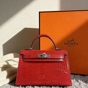Hermès Mini Kelly II in Shiny Niloticus